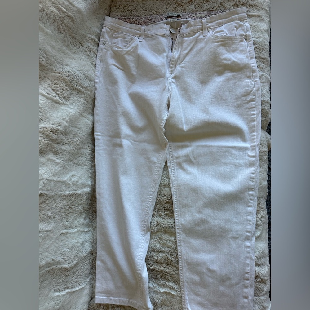 Vintage America Off White Floral Trim Jeans